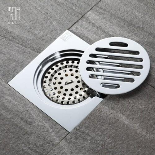 HIDEEP all-copper anti-odor floor drain bathroom toilet large displacement insect-proof and anti-reflective copper floor drain