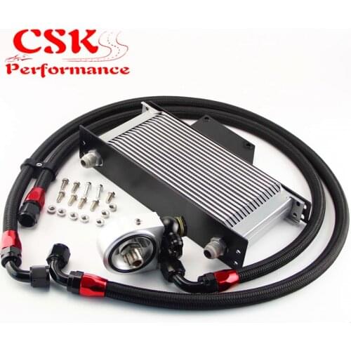 19 Row AN10 Racing Engine Oil Cooler Kit Fits For 01-05 Subaru Impreza WRX/STi Silver/Black