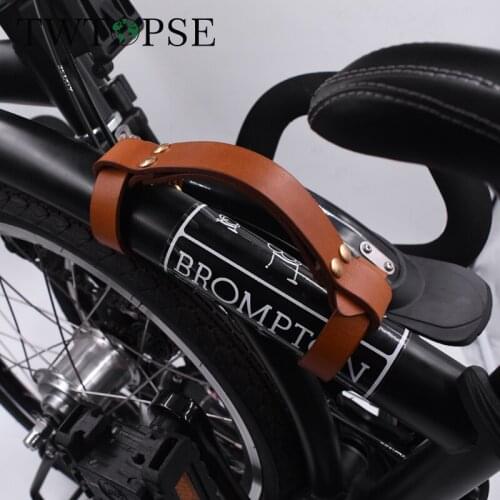 TWTOPSE Cycling Bike Bicycle Leather Carry Handle Belt For Brompton Folding Bike Carrying Handle Straps Belt Bike Accessories