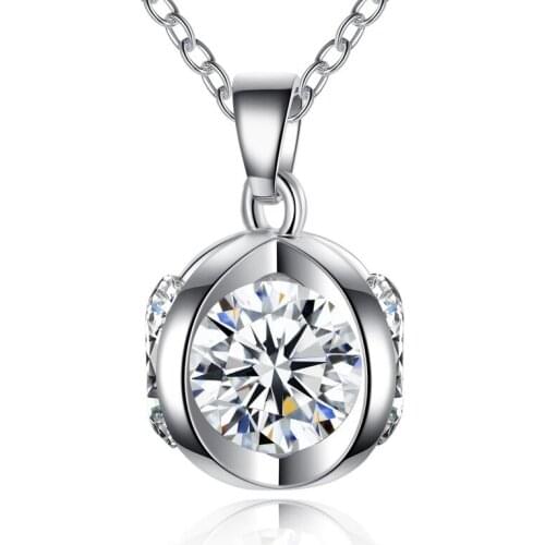 Creativity Ball Shape Zircon Necklace Fairy Tale Pumpkin Car Crystal Pendant Necklace Romantic Necklace Jewelry for Women Girls