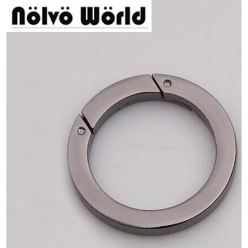 30pcs 4 colors Inside 32mm (1-1/4 inch) Gunmetal Squared Ring in 2 Screws Fat Round Ring For Bags Parts Accessories