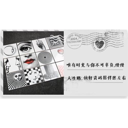 Square Tema e Variazioni Collector Decorative ceramic tile unique art for home decor Desktop display Italy Milan Lady face tile