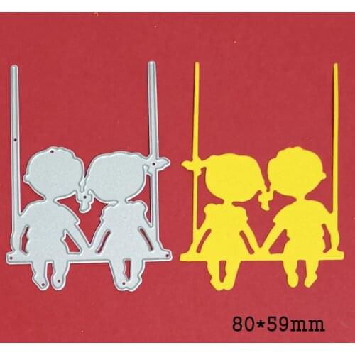 Metal die cuts mold kids sit swing 2021 new craft cutting die stencils for scrapbooking album paper card making die template