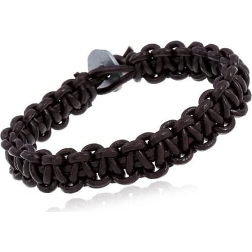 Fashion Casual Men Leather Cuff Bracelet Handmade Weave Charm for Women Bangle Wrap Retro Wristbands Vintage Unisex Jewelry Gift