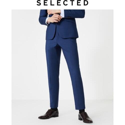 SELECTED Mens Pure Color Fit Business Suits Pants Suit Pants T|41936A505