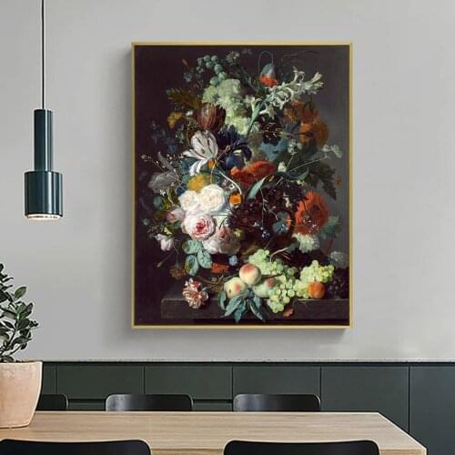 Beautiful Still Life Tulips and Roses Wall Art Pictures for Home Decor Canvas Paintings Posters Prints Living Room Decorative