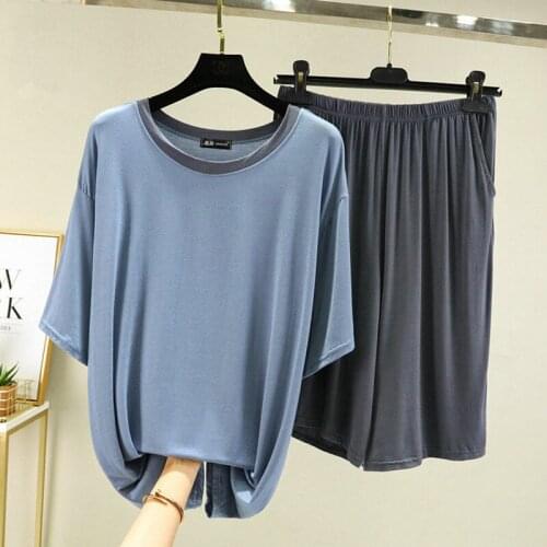 New 4XL-6XL Womens Pajamas Set Comfortable Lounge Wear Sleepwear Suit Plus Size Modal Cotton Nightwear Female Pijama Mujer