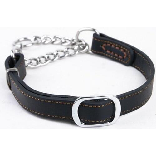 FODOG Pet Dog Genuine Leather Collar Cow Leather Dog Pinch Collars For Medium Large Breeds Pitbull Mastiff Boxer Bully 2.0/2.5cm