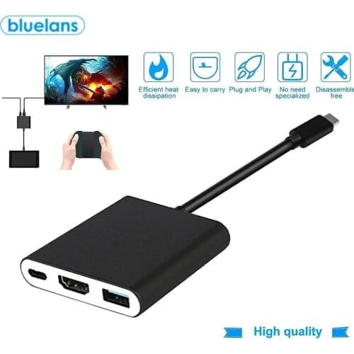 Type C To Hdmi Converter 3 In 1 4K 1080P Usb 3.1 Type C Switch To Hdmi Adapter Cable Audio Video Data Transmission Data Line
