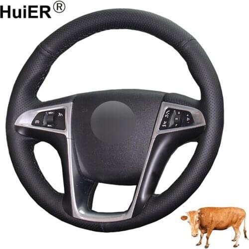 Hand Sewing Car Steering Wheel Cover Top Cow Leather Volant For Buick Lacrosse 2010-2013 Regal 2011-2013 Chevrolet Equinox 2010