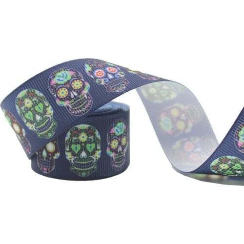 Skeleton Printed Grosgrain Ribbon 16-75 MM Diy Handmade Materials Hair Accessories Wedding Gift Wrap Tape Ribbons