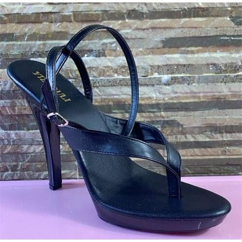 12-15cm princess flip-flops, fashion sandals, ankle straps, pole dancing performance sandals made of club PU materials