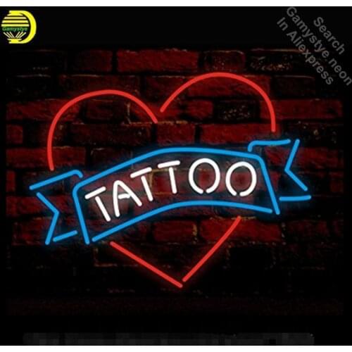 TATTOO neon Sign LOVE shape neon Real Glass Tube neon lights Recreation Beer Bar Professiona Iconic Sign Advertise Motel Sign