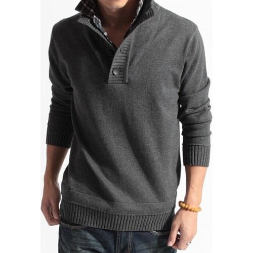 Thick Korean version of the fake two mens sweater collar collar sweater shirt collar mens sweater manufacturers