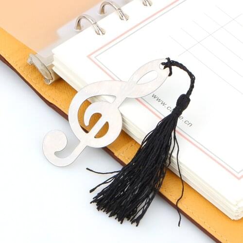 Vintage Chinese Metal Hollow Musical Bookmarks With Mini Tassels Pendant Notes Greeting Cards Gift School Supplies