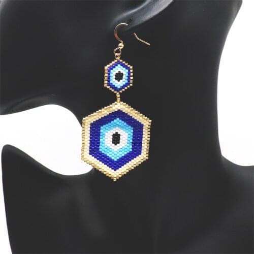 ZHONGVI 2021 Evil Eye Earrings For Women Miyuki Earring Trendy Handmade Glass Beads Jewelry Wholesale Pendientes Femme Gift
