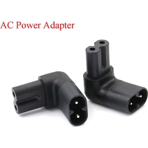 1Pc IEC 320 C7-C8 90 Degree Up Down Angled Right Angle AC Power Adapter