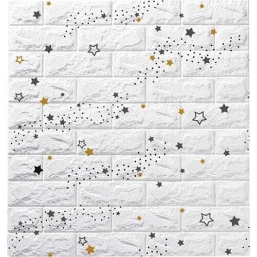 10PCS 3D Wall Stickers Imitation Brick Bedroom Decor Waterproof Self-adhesive Wallpaper For Living Room Kitchen TV Backdrop