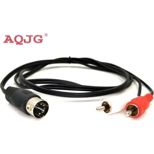 5-Pin DIN Male MIDI Cable to 2 Dual RCA Male Plug Audio Cable For Naim, Quad Stereo Systems 150CM AQJG
