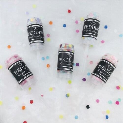 6PCS Wedding Decoration Small Salute Color Spray Tube Hand Push Fireworks Tube Wedding Push Push Music Confetti Push Tube