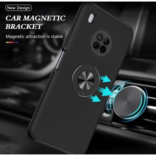 Armor Shockproof Case For Huawei Y9A Y8P Y8S P Smart S Y9 2019 Magnetic Metal Ring Stand Holder Soft TPU Hard PC Back Cover