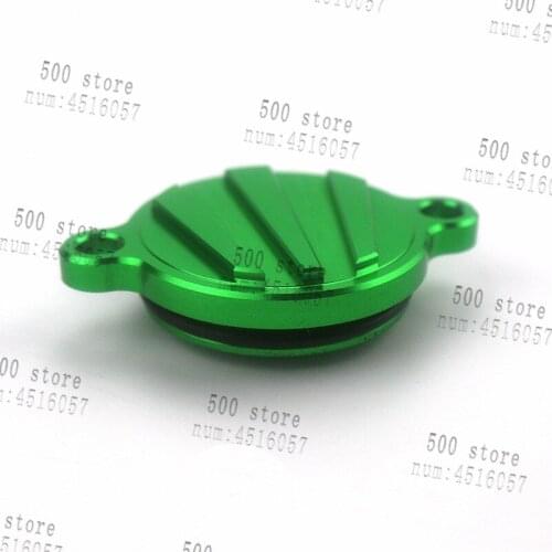 CNC Billet Engine Oil Filter Cover fuel cap For KX450F KX 450F KXF450 2004-2015 MX spare parts dirt pit bike Motorcross