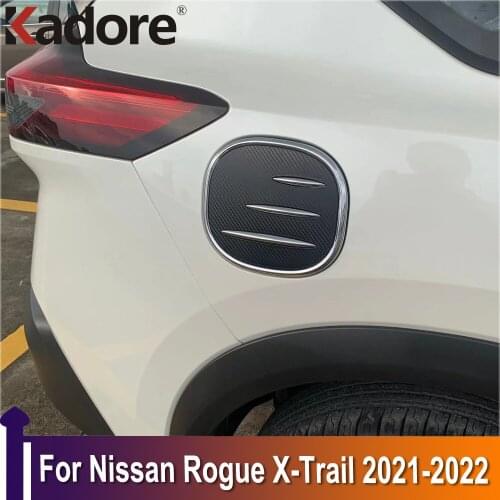 For Nissan Rogue X-trail 2021 2022 ABS Carbon Fiber Car Fuel Tank Cap Gas Box Cover Trims Exterior Accessories Sticker
