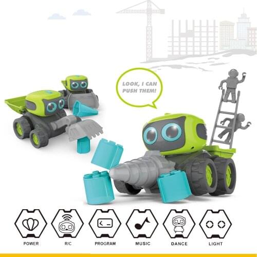 EBOYU 969 IR Control 3 in 1 DIY Assembly Space Engineering Team Vehicle RC Car with Music Automatical DEMO Toy for Kids