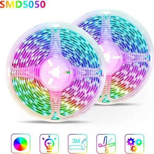 Neon Flexible Strip Light RGB LED Light Tape 5050 Flexible LED Ribbon Strip Lamp DC12V TV Backlight Lighting rgb Decoration Lamp