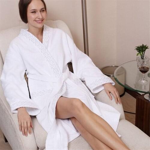 Bridal Robe Peignoir Womens Solid Color Full Sleeve Waffle Cotton Sleep Lounge Robes Accappatoio Silk Robes For Bridesmaids