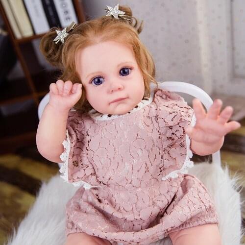 Hoomai New 22 Inch Reborn Toddler Baby Doll Princess with Fashion Dress Lifelike Soft Touch Cuddly Baby Gift