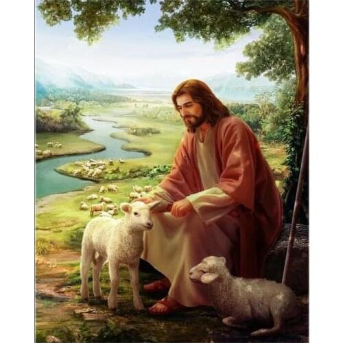 Jesus Shepherd Cross Stitch Kits 14CT Unprinted 11CT Print Crafts For Embroidered Handmade Art Counted Set Wall Home Decor