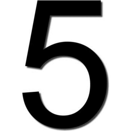 Customized HOUSE NUMBER Arial 5 Acrylic Large Cool Stylish Modern Gloss Black DIY
