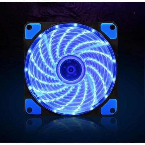120mm 15 LED Ultra Silent Computer PC Case Cooling Fan 15 LEDs 12V With Rubber Quiet Molex Connector 3 / 4Pin plug fans Cooler