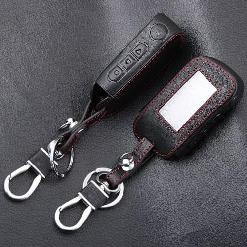 Car-styling leather Case For Starline A93 A63 Car alarm Remote Controller LCD Keychain Cover