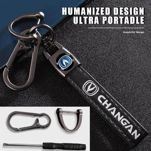 Metal Key Ring Car KeyChain With Auto Logo Steel Buckle Anti-Lost Accessories For Changan CS75 Plus CS95 CS35 Alsvin CS15 CS85