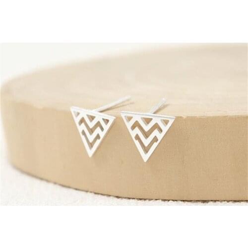 Fashion Triangle and Waves Combination Earrings Geometry Stud Earrings