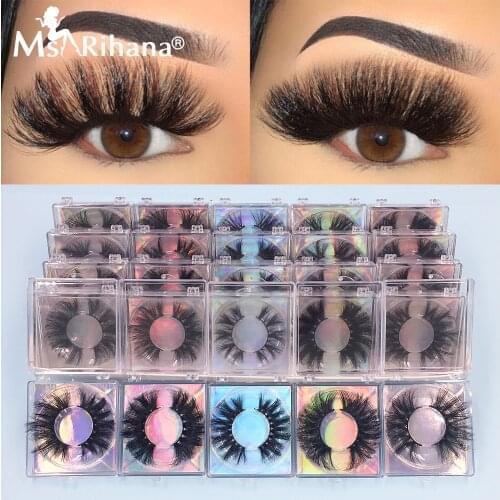 Wholesale 5D Mink Eyelashes Packaging Boxes Vendor Natural Long 3D Mink Lashes Bulk Beauty Full Strip 25MM Fake Eyelash Makeup