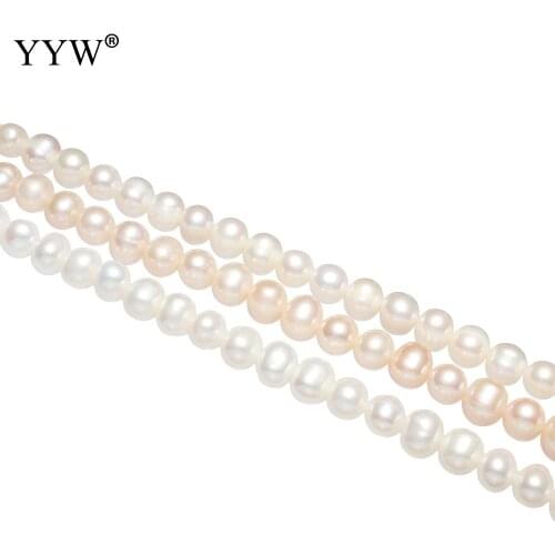 Wholesale Pearls Potato Freshwater Pearl Beads Natural 7-8mm 0.8mm For Jewelry Making DIY Necklace Bracelet Jewelry Accessories