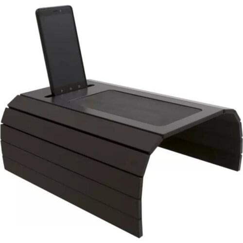 Side Table Home Sofa Edge Portable Coffee Table Leather Sofa Tray Foldable Phone Compartment Furniture Home Decor Living Room