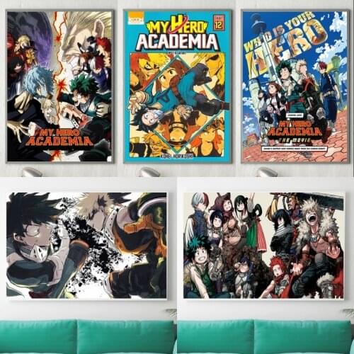 Modern Art Poster Anime My Hero Academia Silk Print Mural Print Poster Wall Home Living Room Wall Decoration Painting