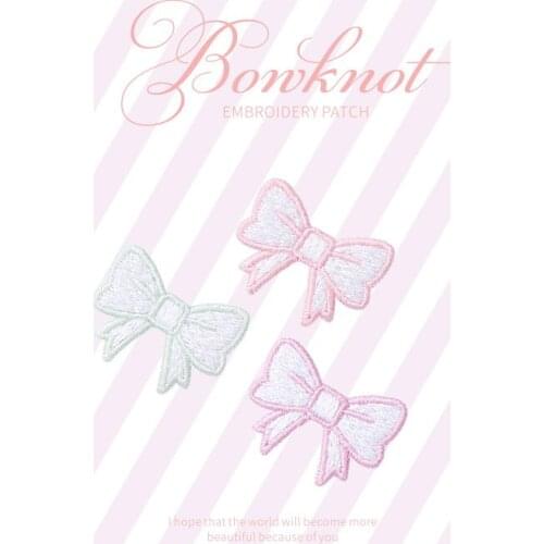 Bow Pattern Embroidery Cloth Stickers Mobile Phone Decoration for Clothing Backpack Socks Accessories Patch DIY