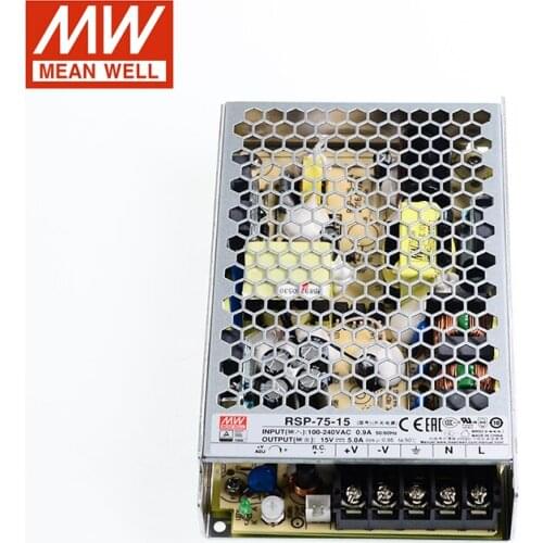 MEAN WELL RSP-75-15 Switching Power Supply 110V/220V AC to 15V DC 5A 75W pfc Meanwell RSP-75 Transformer replace of SP-75-15