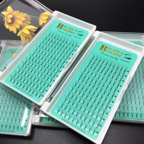 High quality short stem Russian Volume Premade Fans 5D Individual Clouds Eyelashe Extensions 0.10 C D Curl False Mink Eye Lashes