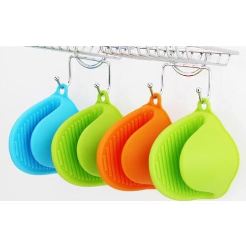 Candy Color Microwave Oven Mitt Gloves Cute Hippo Kitchen Cooking Insulated Heat Resistant Silicone Party Supplies free shipping