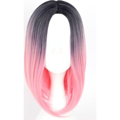 Woman Short Wig BOBO Hair Gradient Color Wig Halloween Carnival Party Women Cosplay Wigs 5 Colors Optional Short Wigs