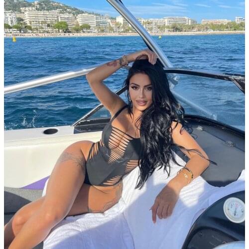 Womens Stripe Cut Bodysuit Fashion Sleeveless Neon Short Jumpsuit Outfits Femme Hollow Out Nightclub Summer Bodysuit