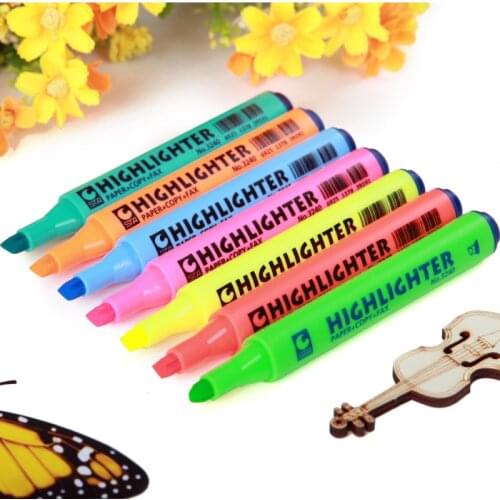 10Pcs Highlighter Fluorescent Drawing Markers Pen Large Capacity Candy Color School Japanese Stationery