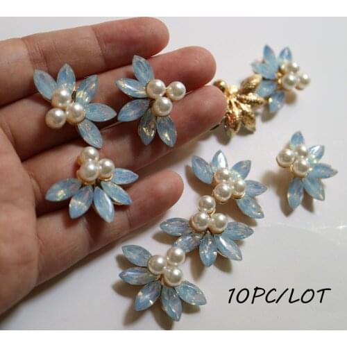 10pc/lot DIY craft supplies for jewelry clothing hat bags Alloy metal craft supplies artesanato costura beads flower accessories