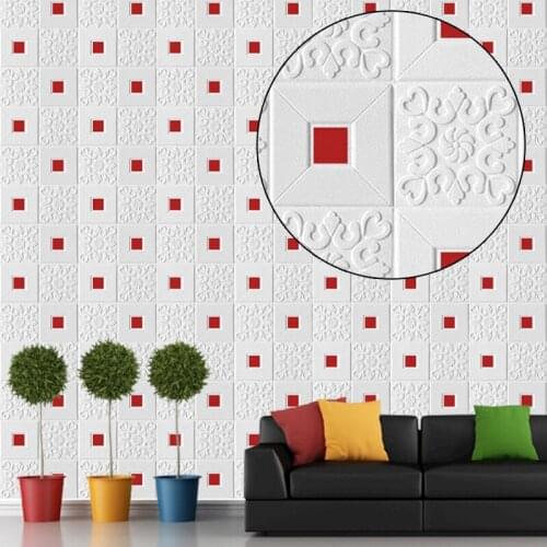 10pcs 3D Stereo Wall Stickers Self-adhesive Wallpaper Home Decor Ceiling Roof Foam Soft Living Room Background Decoration